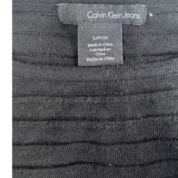 Calvin Klein Women's Black Ribbed Crew Neck Top Size S - Picture 3 of 5
